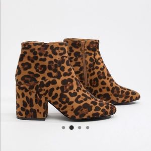Leopard ankle boots